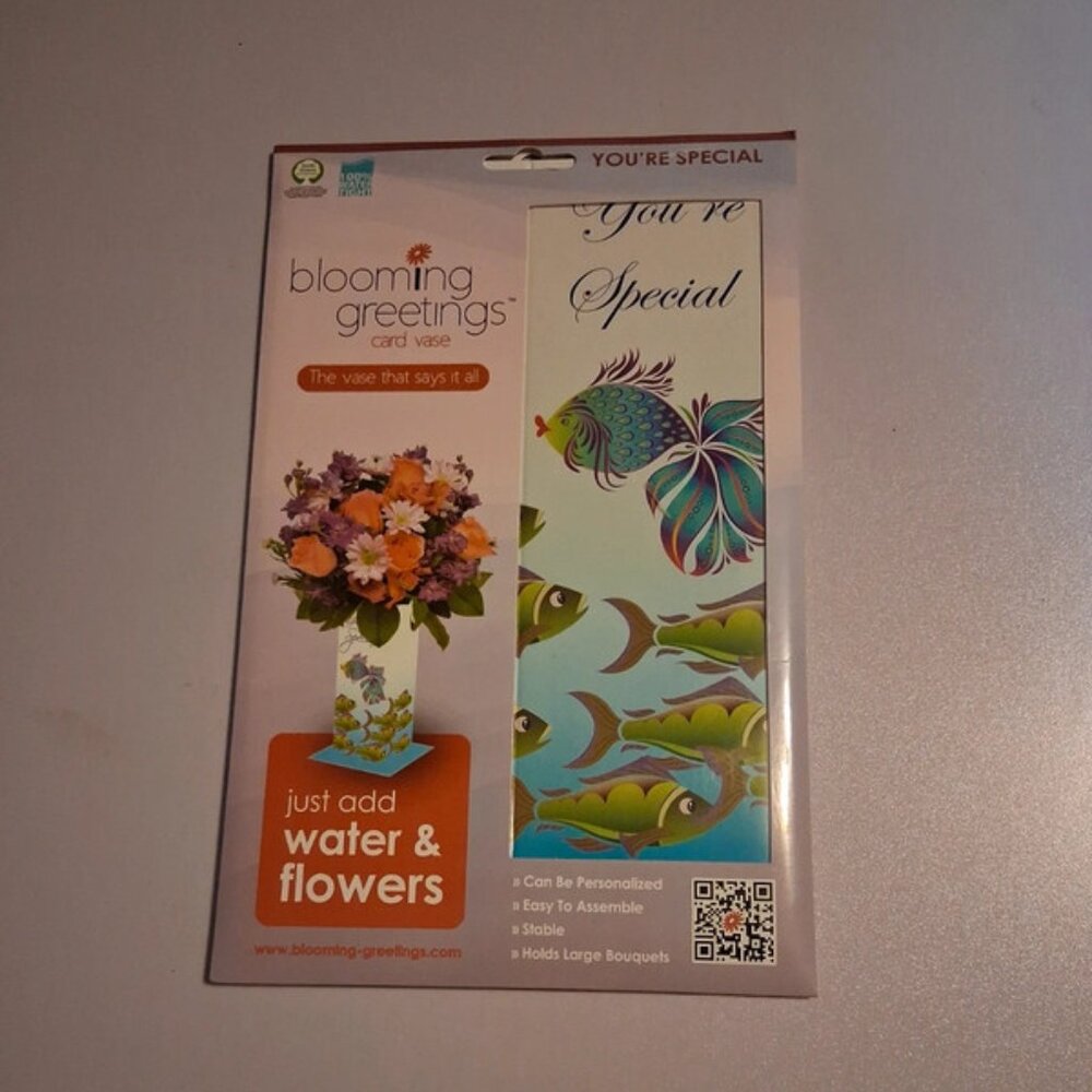 DIY flower vase greeting card. assemble add water and flowers.